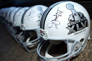 2012 Super Bowl - Celebrity Guests Autographed Super Bowl XLVI Helmets 